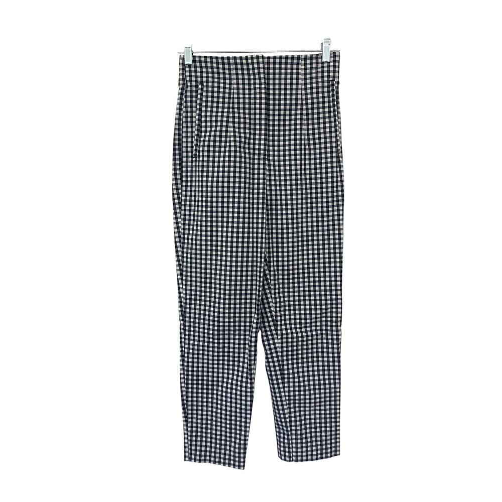 Zara Buffalo Plaid Casual Retro Business Casual Black White Straight Taper Pants